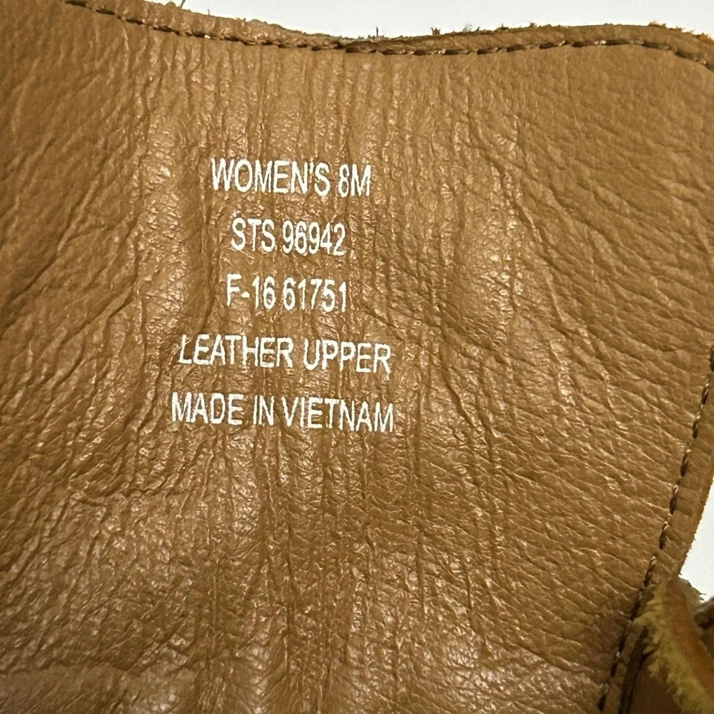 Sperry Leather Wedge Harlow Bootie Women's 8 Cognac Dressy Casual Boho Earthy